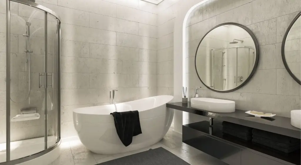 Moderne Sanitärtechnik in einem hellen, modernen Badezimmer